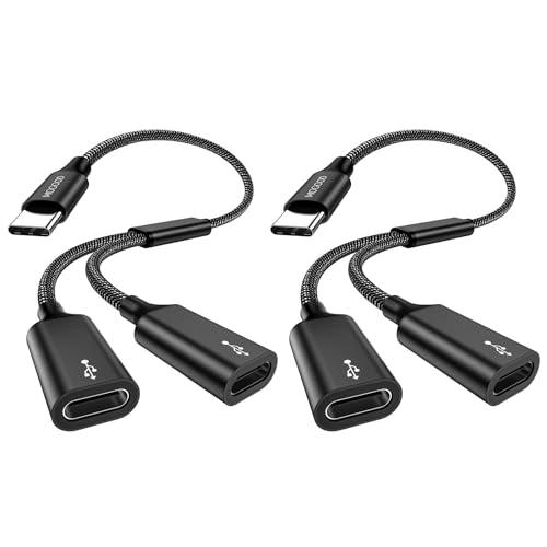MOGOOD USB CアダプタUSB Y分岐器ケーブル（ディスプレイには適さない）USB Cオスか...