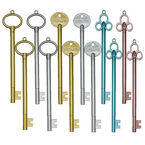 Maydahui かわいい キー ボールペン 0.38mm 黒インク 12本セット ジェルボールペン...