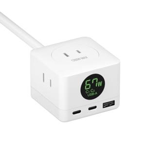電源タップ USBタップ USB充電器 PD 67W「LEDディスプレイ付、コンパクト、GaN(窒化ガリウム)採用」1.5m延長コード 6ポート｜kirelab-net