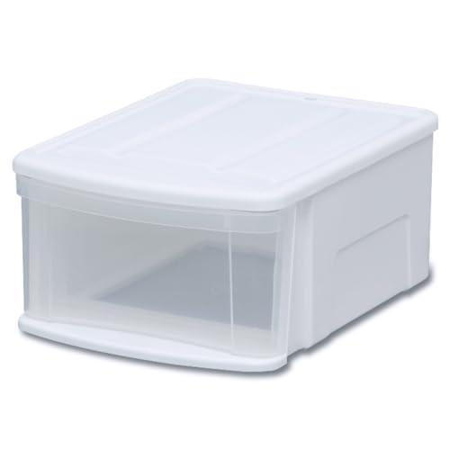 アイリスオーヤマ チェストI 幅32×奥行41×高さ19.7cm ホワイト/クリア SS