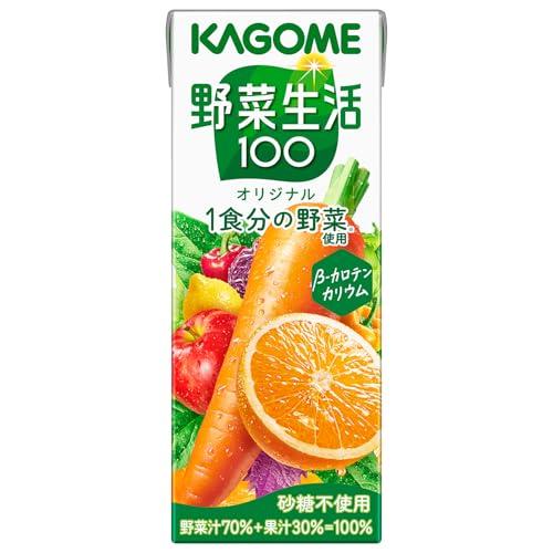 野菜生活 カゴメ 野菜生活100 オリジナル 200ml紙パック×24本(砂糖不使用 βーカロテン ...