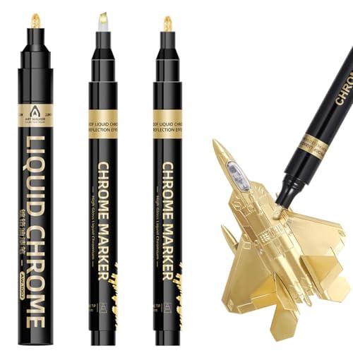 KALOLINNA 金メッキ 補修ペン ゴールドマーカーペン 3個セット DIY用品 塗るだけでメッ...