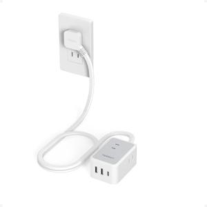 延長コード 1m 短い 薄型 電源タップ usb コンセント たこあしコンセント テーブルタップ TESSAN 3個AC 1個タイプC 2個タイ｜kirelab-net