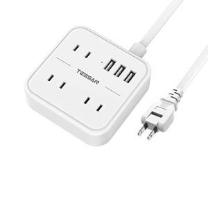 TESSAN 延長コード usb コンセント 電源タップ usb付き 3個AC口 3つUSBポート 小型 テーブルタップ oaタップ 蛸足コンセ｜kirelab-net