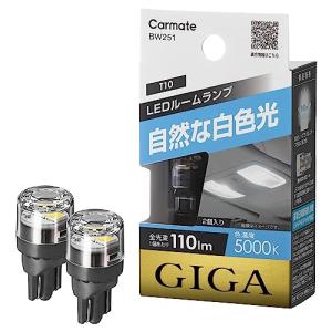 カーメイト(CARMATE) 車用 LED ルームランプ GIGA 自然な白色光 T10 5000K 110lm 2個入り BW251｜kirelab-net