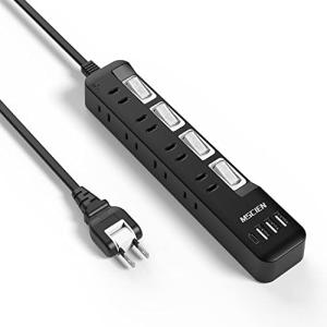 Mscien 電源タップ usb付き 8個AC口 1個usb-c 3個usb-a 延長コード 2m 雷ガード usb コンセント タップ oaタ｜kirelab-net
