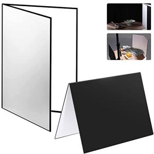 SOONPHO 撮影用 レフ板 折りたたみ式 反射板 自立 四角レフ 1枚3カラー 白 黒 銀 A3サイズ 40 x 30cm コンパクト 補光｜kirelab-net