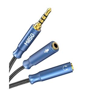 MillSO オーディオ変換ケーブル(3極メスx2-4極オス) イヤホン・マイク分岐 4極 変換 ヘッドホン+マイク用変換アダプタケーブル ヘッ｜kirelab-net