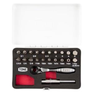 トネ(TONE) ビットラチェットセット BRS20MW ビット差込 &6.35mm(1/4) ホワイト 内容22点｜kirelab-net