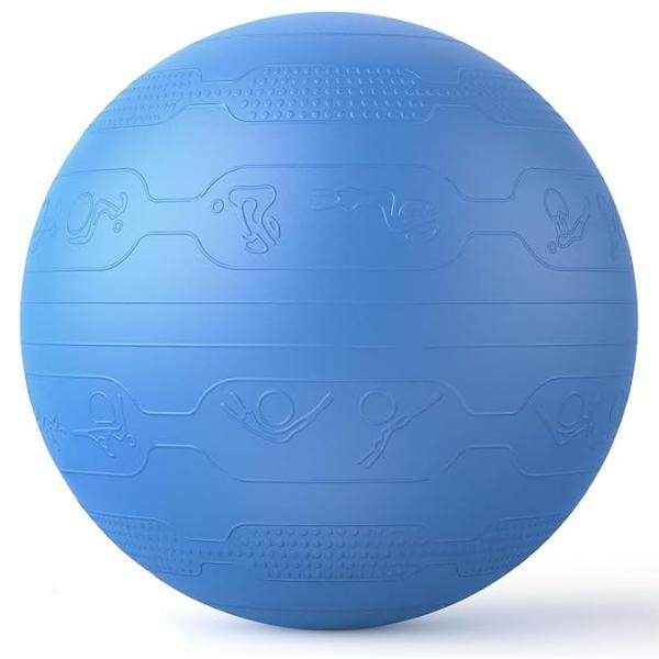 PROIRON バランスボール 65cm ばらんすぼーる トレーニングガイドパターン付き 厚い ジム...