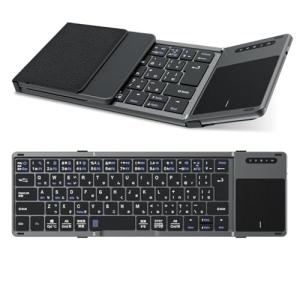 高級版Ewin 折りたたみキーボード キーボードBluetooth ワイヤレスキーボード JIS日本語配列 タッチパッド搭載 フルサイズ キーボ｜kirelab-net