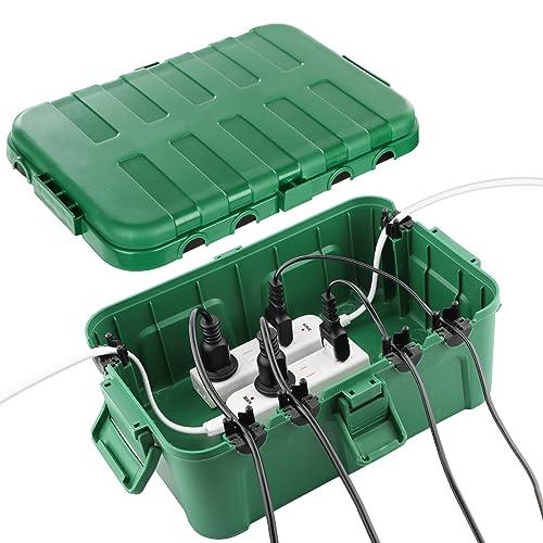 RESTMO 大型コンセントボックス 屋外 電源 防水 ボックス IP54 雨よけ 耐候性 ガーデン...