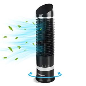 Dr.Prepare 卓上扇風機 羽なし タワーファン スリム扇風機 縦型 風量3段階 自動首振り 高さ40cm 静音 省スペース 家庭用 オフ｜kirelab-net