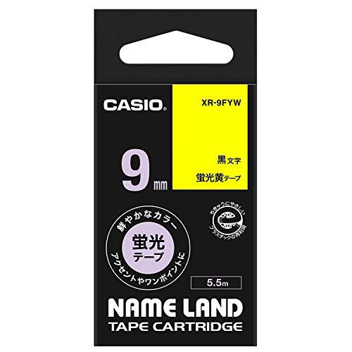 カシオ ラベルライター ネームランド テープ 9mm XR-9FYW 蛍光黄