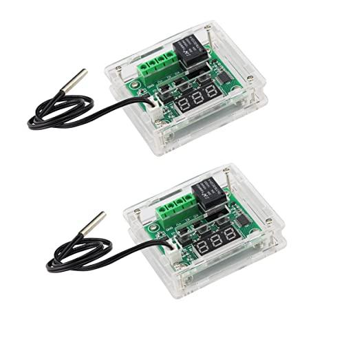 VKLSVAN 2個 DC 12V XH-W1209 サーモスタット 温度熱センサ-50〜110℃ ...