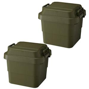 リス(RISU) 収納ボックス トランクカーゴ 30L グリーン 日本製 TC-30 2個セット コンテナ ボックス 屋外収納 キャンプ 防水｜kirelab-net