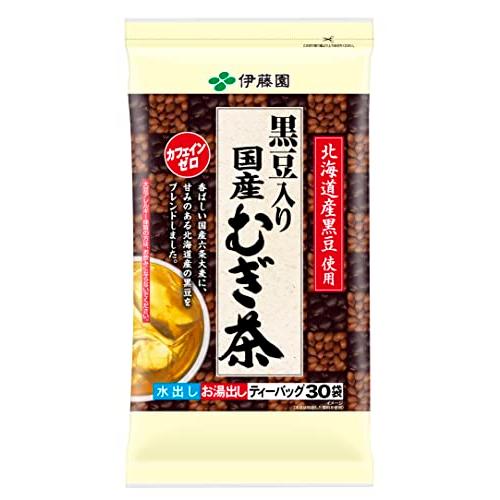 伊藤園 黒豆むぎ茶ティーバッグ 8.0g×30袋 ×4個 デカフェ・ノンカフェイン