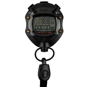 CASIO(カシオ) ストップウォッチ サッカー 対応 ラップタイム スプリット 計測 2メモリー 5気圧防水 操作音 消音 切替 ブラック H｜kirelab-net