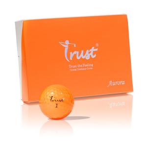 TrustトラストゴルフボールAurora(オーロラ) 被らない 目立つ 飛ぶ 曲がらない 止まるクリスタルウレタンカバー3ピースリアクティブコ｜kirelab-net