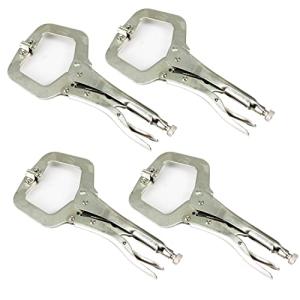 HFS(R) C型ロッキングプライヤー 280mm 4点入り バイスCクランプ DIY 木工 工具 固定工具｜kirelab-net