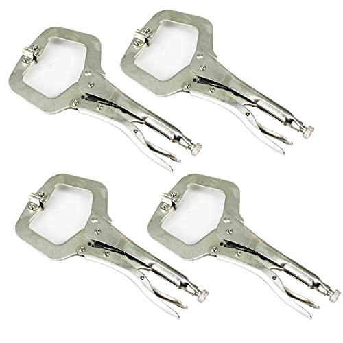 HFS(R) C型ロッキングプライヤー 280mm 4点入り バイスCクランプ DIY 木工 工具 ...