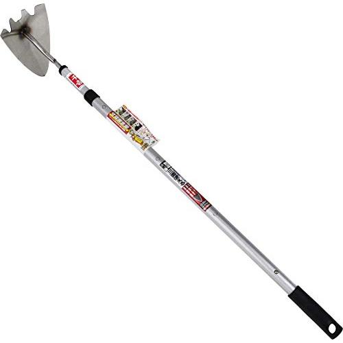 千吉 伸縮式草削り ステン三角ホー 1450mm 4段階伸縮
