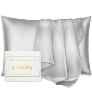 Utukky 枕カバー シルク枕カバー 35×50cm シルク100％枕カバー 6Aランク 封筒式 両面用 シルクタイプ 封筒式 ピローケース｜kirelab-net