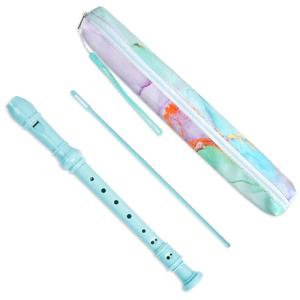 Jasenna ソプラノリコーダー 小学生 初心者 8穴Cキーソプラノレコーダー そうじ棒、運指表、革製収納バッグ(2-Blue Green S｜kirelab-net