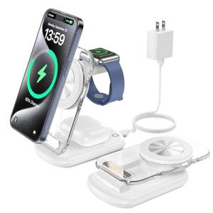 ワイヤレス充電器 3in1 マグセーフ充電器 折り畳み式 Mag Safe充電器 角度調整 雰囲気ライト付き Phone/iWatch/ワイヤレ｜kirelab-net