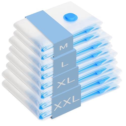 布団収納専用・圧縮袋8枚入超特大100×130cm × 2枚+50×70cm × 6枚 衣類圧縮袋 ...