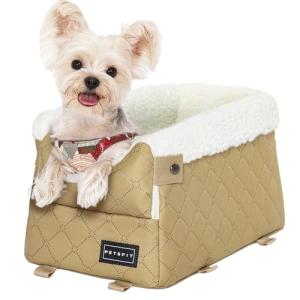 PETSFIT ペットドライブボックス ペットドライブシート ドライブボックス 小型犬 猫 兎 車 シート 飛び出し防止リード付き 助手席 安定｜kirelab-net