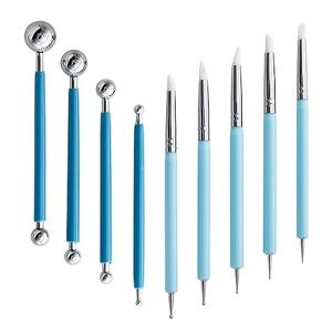 LOYELEY 粘土彫刻ツール 点描ツール 粘土 陶芸 道具 9本セット 18タイプ クレイ ツール クレイ丸棒 細工棒 丸 ヘラ シリコン筆｜kirelab-net