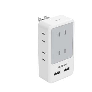 コンセントタップ 電源タップ usb付き 6個AC口 2つUSBポートTESSAN たこあしコンセント タコ足配線 マルチタップ 充電タップ u｜kirelab-net