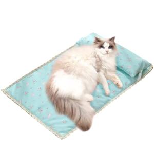 BIdason 犬 ベッド 枕付き クッション ひんやり 接触冷感 夏 リバーシブル 暑さ対策 快適 涼しい 顎のせ 防水 掃除しやすい 寝床｜kirelab-net