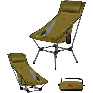 DesertFox アウトドアチェア 2WAY キャンプ椅子 ローチェア 軽量 枕付き ハイバック 独自開発のカップホルダー 耐荷重150kg｜kirelab-net