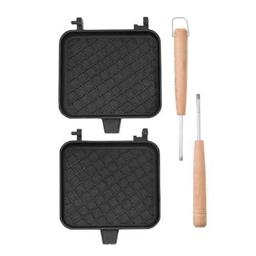 hiino kano ホットサンドメーカー 直火 取手外せる 上下分離型 軽量型 フッ素樹脂加工 木...