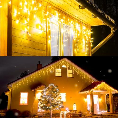 Dalugo LED イルミネーションライト つららライト ストリングライト 屋外 防水 200球 ...