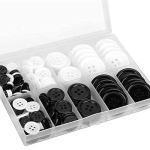サムコス 2色ボタン 樹脂ボタン 約160個のセット 4穴 樹脂製 円形 手芸 材料 スーツ ジャケット 上着 服装装飾 縫製用 置換用 10m｜kirelab-net