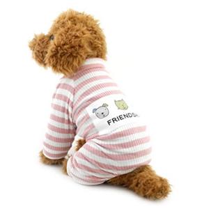 ZUNEA ペット服 犬服 パジャマ つなぎ ロンパース 春 夏 ストライプ洋服 小型犬用 春秋冬用 柔らかい 可愛い 部屋着 チワワ ドッグウ｜kirelab-net