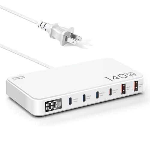 140W USB充電器 Type-c 6ポート 急速充電器単ポート100W USB-C*3＋20W ...