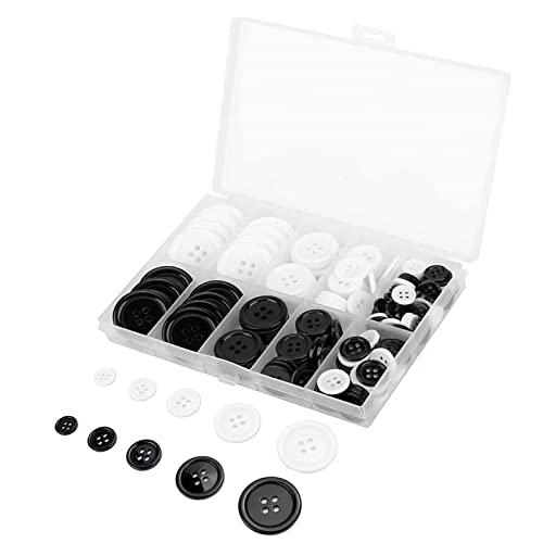 DFsucces ボタン 160個入り 4穴 プラスチック製 10mm 12mm 15mm 20mm...