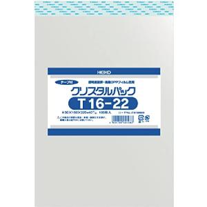 シモジマ(Shimojima) ヘイコー 透明 OPP袋 クリスタルパック テープ付 16×22cm 100枚 T16-22｜kirelab-net