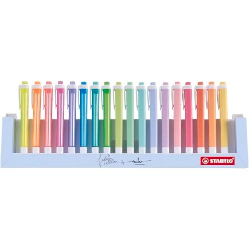 STABILO スタビロ 蛍光ペン スイングクール ファッションエディション デスクセット 18色 ...