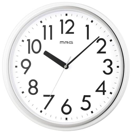 MAG(マグ) 掛け時計 壁掛け時計 アナログ 防災 安全 プラスチック 軽量 静音 連続秒針 直径...