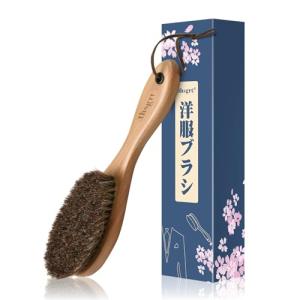 LINECY 洋服ブラシ スーツ ブラシ 馬毛 洋服用ブラシ 天然木 静電気除去 花粉 スーツ コート ニット 和服 毛皮 メンテナンス ケア｜kirelab-net