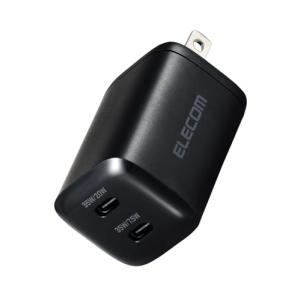 エレコム 充電器 35W Type-C 2ポート USB PD対応 スイング式プラグ PPS対応 ブラック iPhone 16 15 等対応 E｜kirelab-net