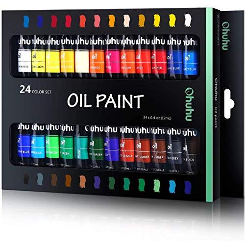 Ohuhu 油絵具 セット 24色 油絵 油絵の具 絵の具 絵画 画材 セット初心者 大人 男の子 ...