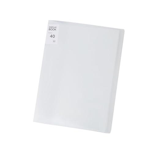 Mikankawa ファイル クリアブック A3 40*30cm対応 40ポケット 透明ページ 縦入...