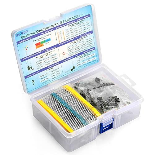 OSOYOO(オソヨー) 電子工作基本部品セット LED 5色 合計100PCS 金属皮膜抵抗器 3...