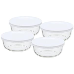 iwaki(イワキ) 耐熱ガラス 保存容器 SS 180ml ×4個セット パックぼうる KBC4130-W1｜kirelab-net